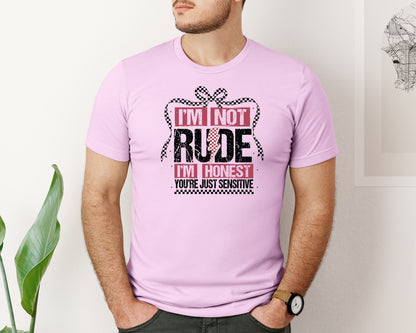 brand:Bella Canvas|color:Lilac|Im Not Rude Snarky Sarcastic 2 Graphic T-Shirt
