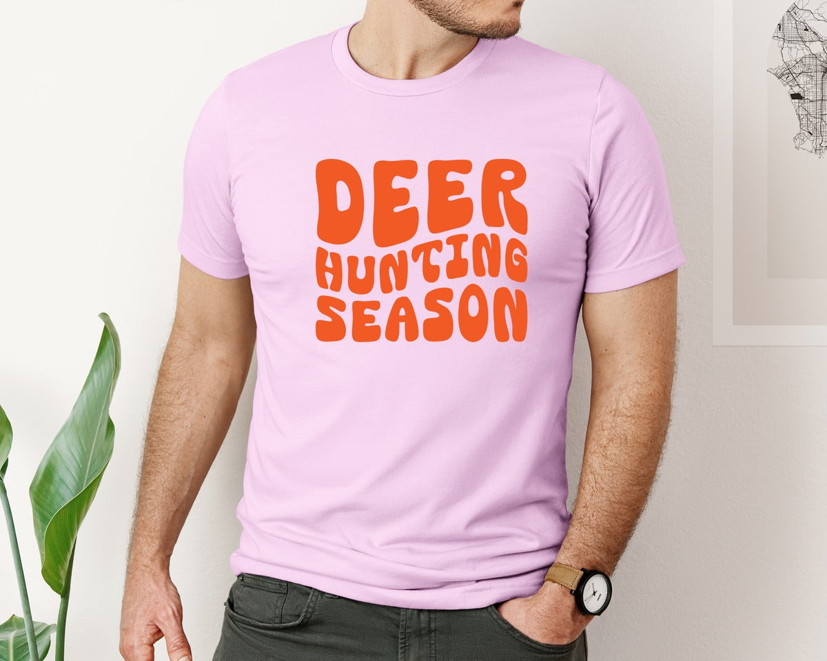 brand:Bella Canvas|color:Lilac|Retro Deer Hunting Season Design 2 Graphic T-Shirt