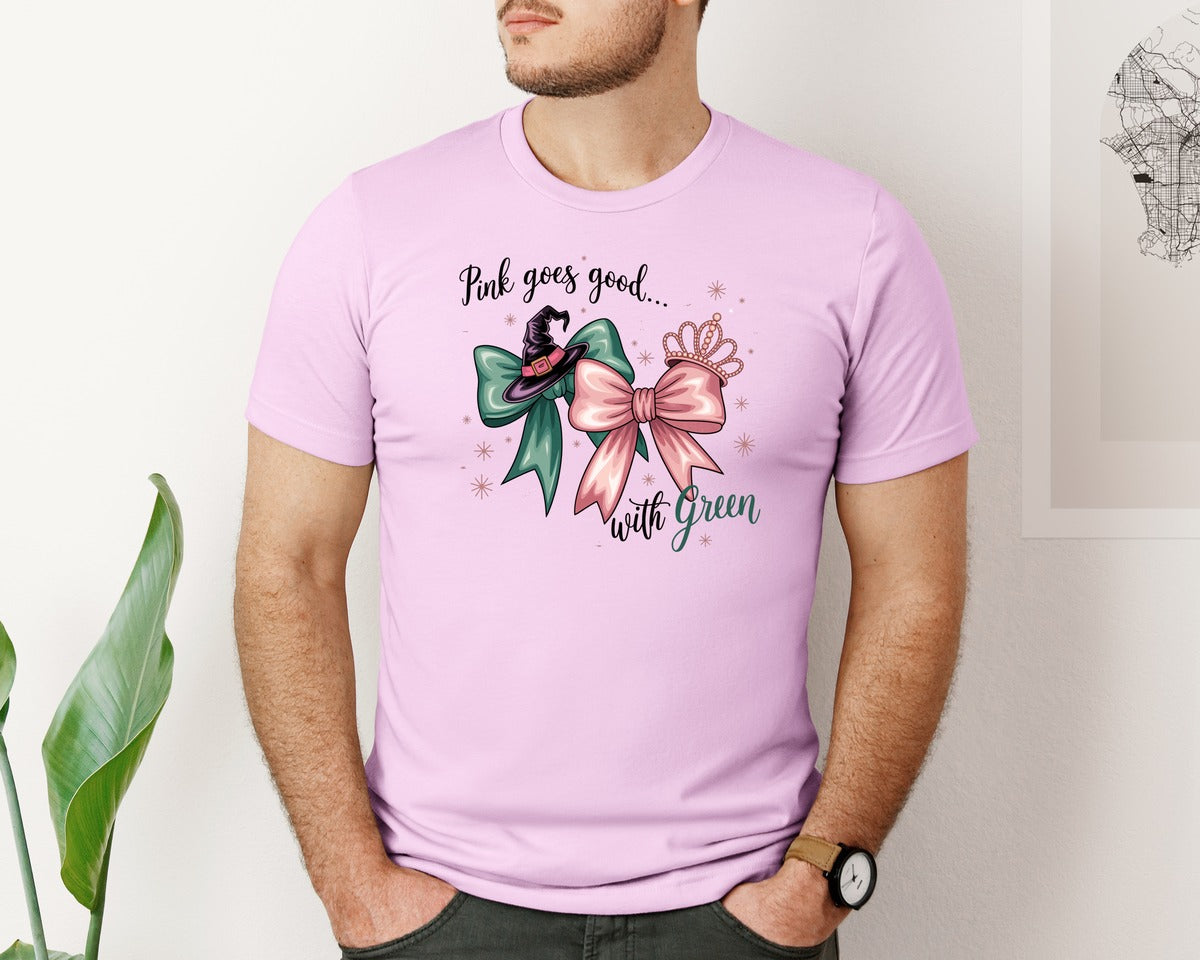 brand:Bella Canvas|color:Lilac|Pink Goes Good With Green 4 Graphic T-Shirt