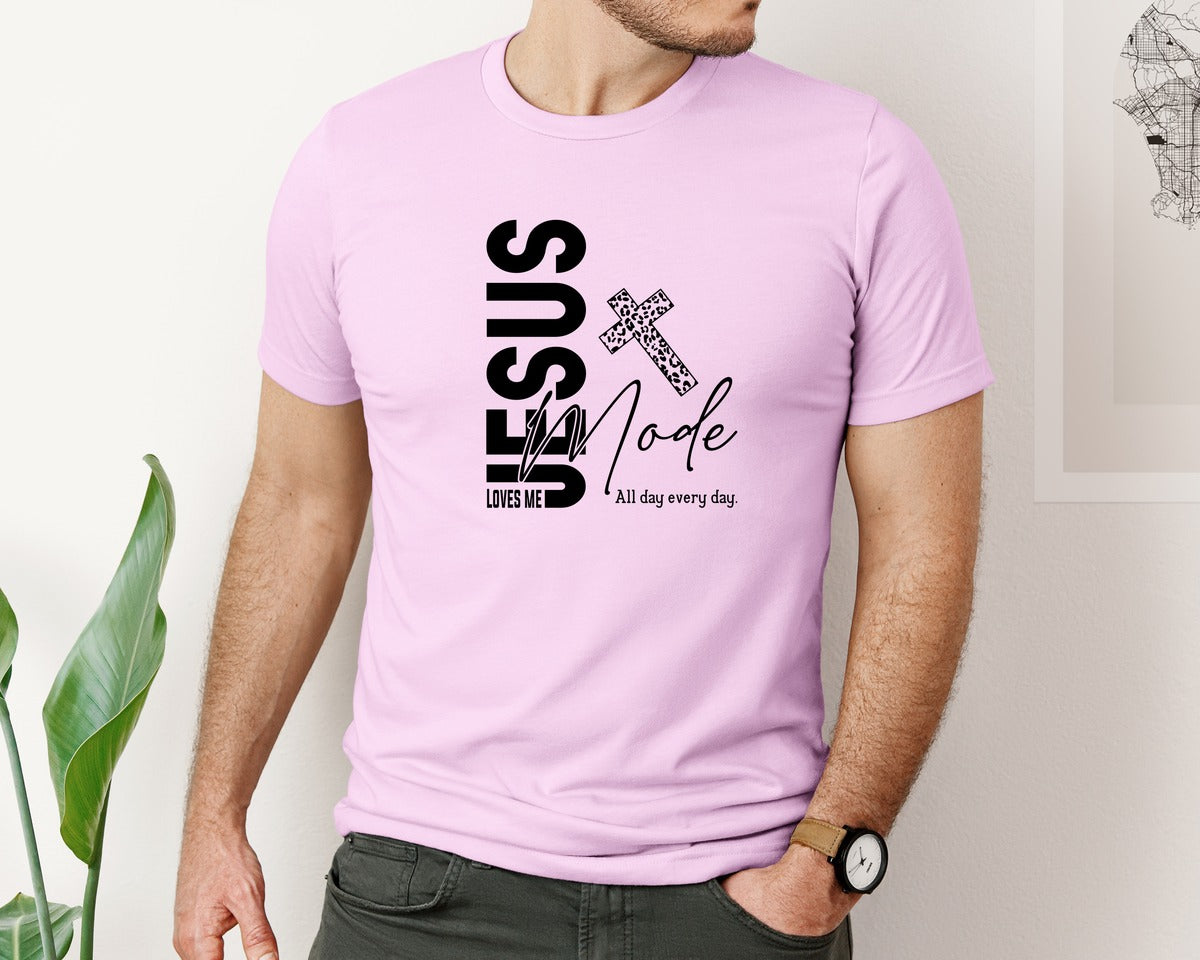 brand:Bella Canvas|color:Lilac|Jesus Loves Me Love Like Jesus Graphic T-Shirt