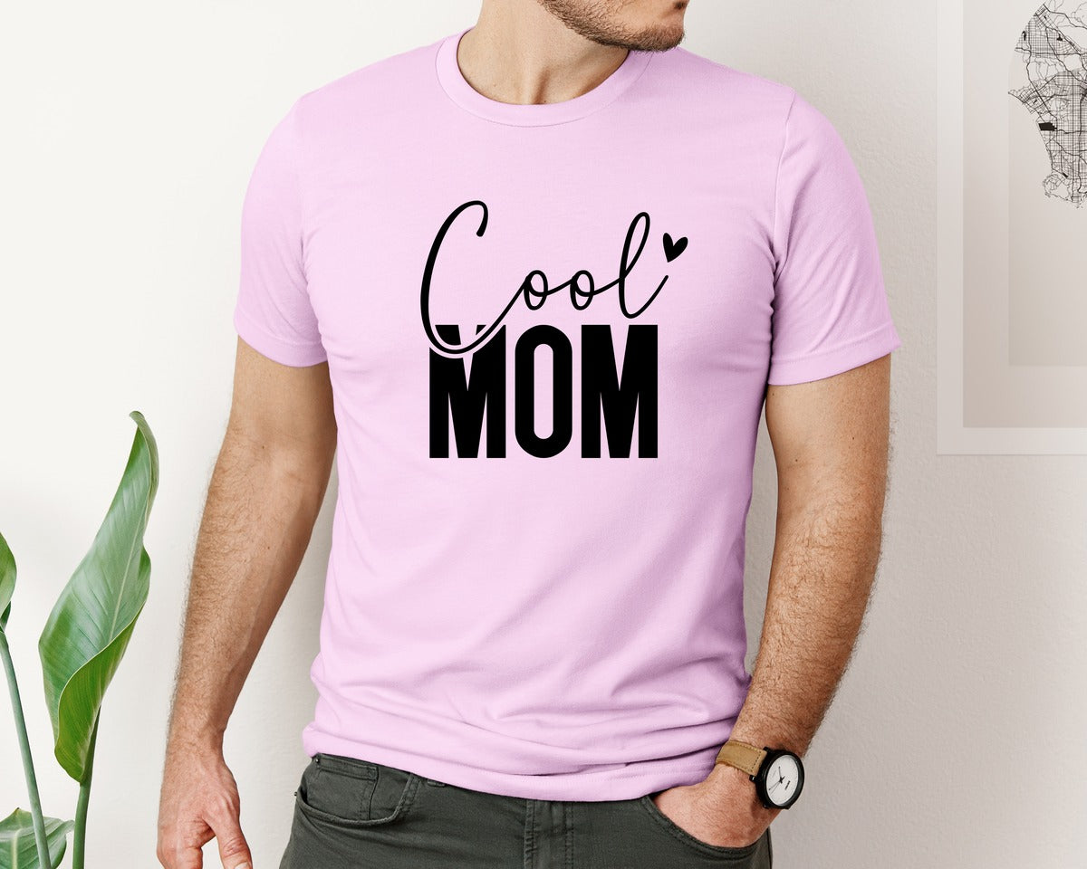brand:Bella Canvas|color:Lilac|Cool Mom Funny Mom Mama Graphic T-Shirt