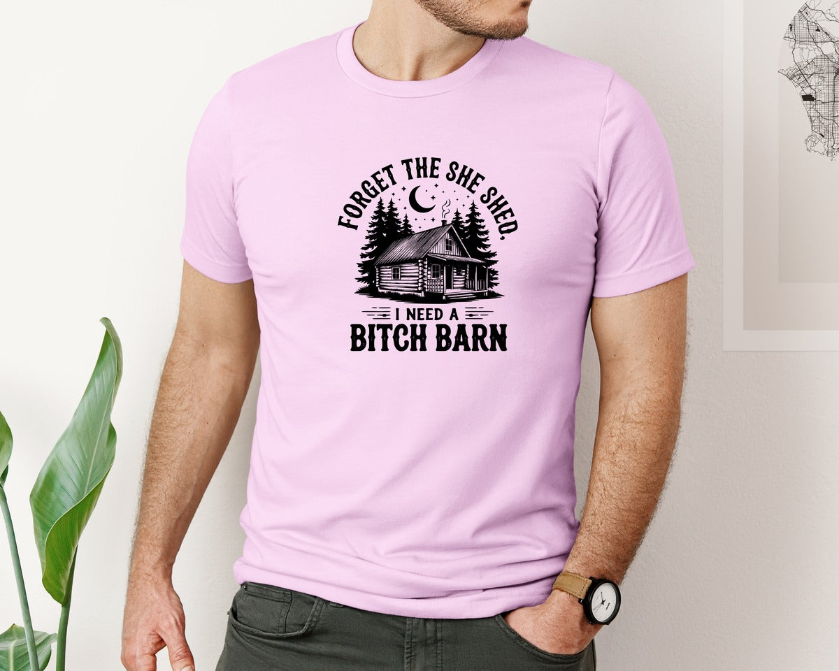 brand:Bella Canvas|color:Lilac|Farm Home Svgforget The She Shed Tshirt Graphic T-Shirt
