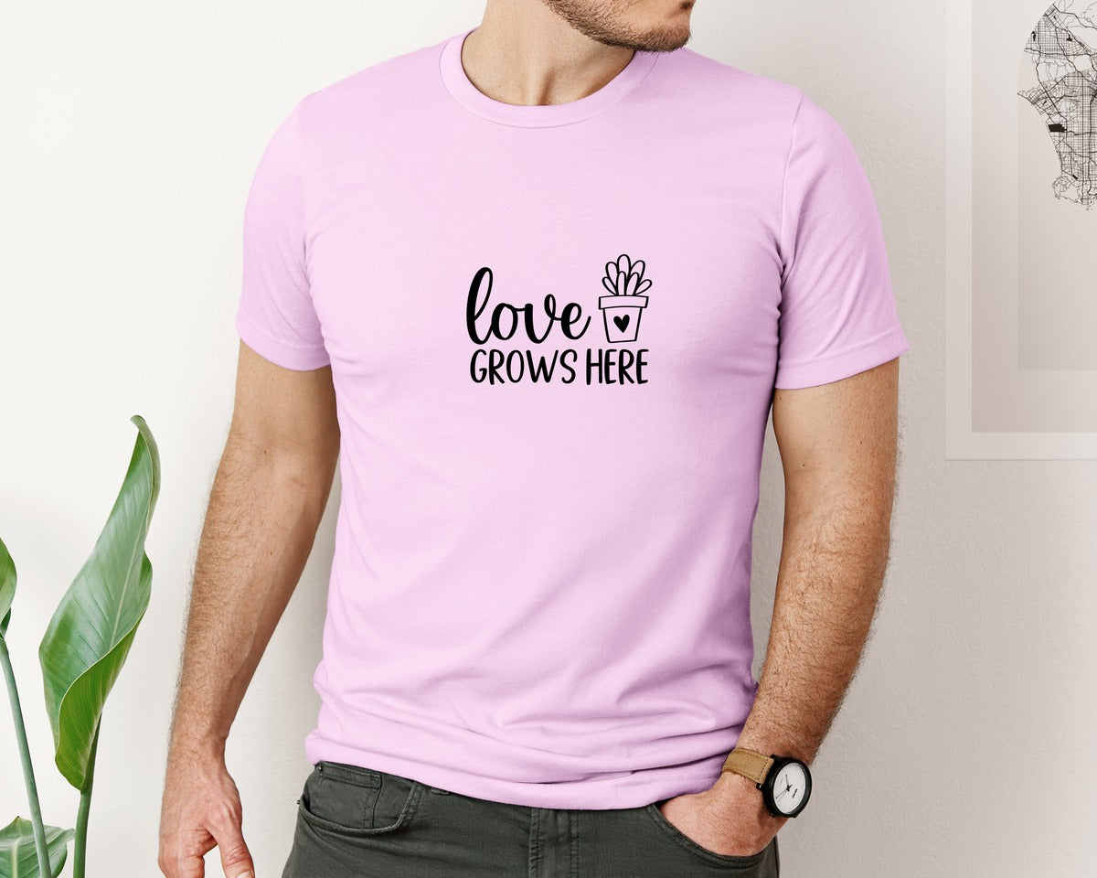 brand:Bella Canvas|color:Lilac|Love Grows Here 133 Graphic T-Shirt