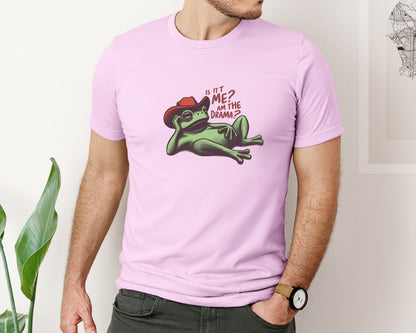brand:Bella Canvas|color:Lilac|Drama Frog Funny Cowboy Aesthetic Graphic T-Shirt