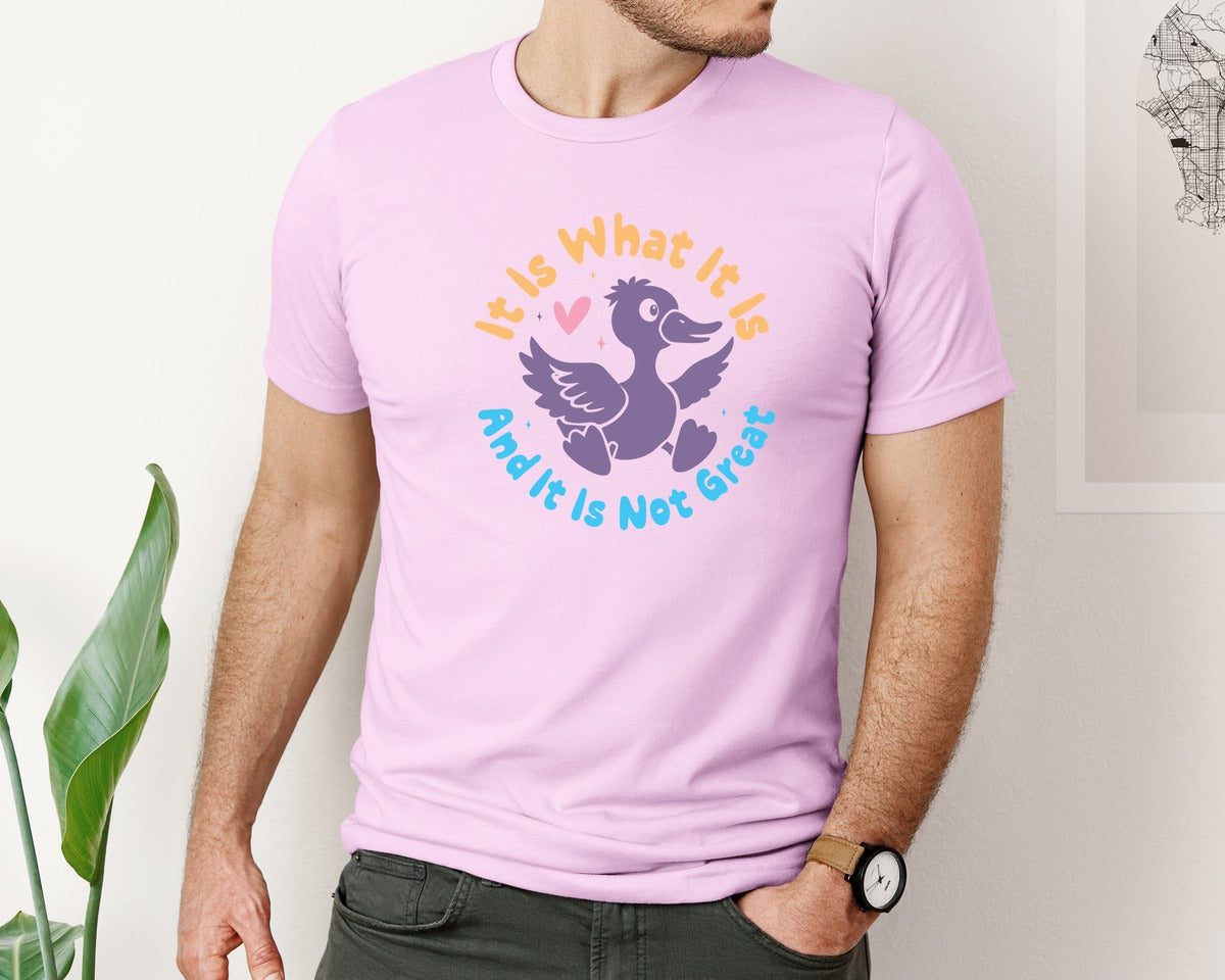 brand:Bella Canvas|color:Lilac|It Is What It Is And It Is Not Great 12 Graphic T-Shirt