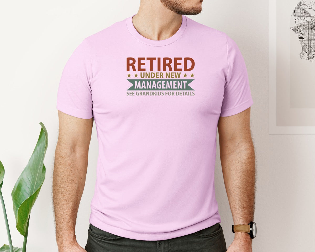 brand:Bella Canvas|color:Lilac|Mens Fathers Day Retired Grandpa Shirts Graphic T-Shirt