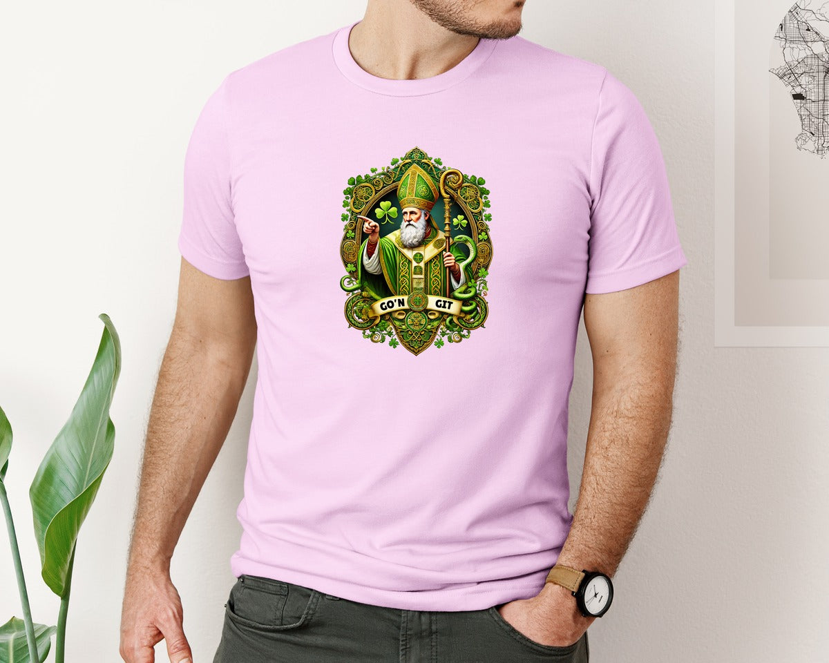 brand:Bella Canvas|color:Lilac|St Patricks Day Saint Patrick Graphic T-Shirt