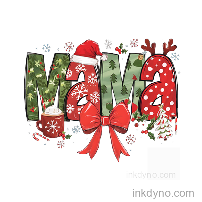 Mama Christmas4 DTF Transfer – Ready to Press (Christmas)