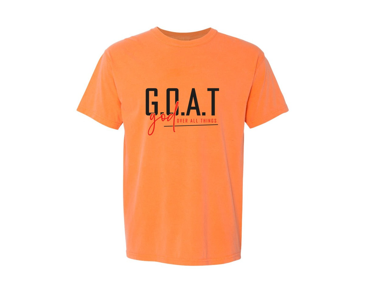 brand:Comfort Colors|color:Melon|God Over All Things Shirt Design Graphic T-Shirt