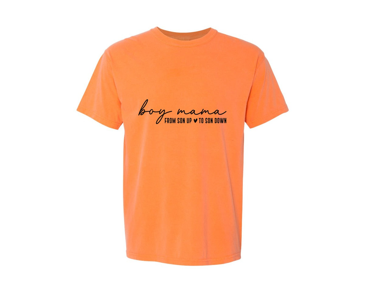 brand:Comfort Colors|color:Melon|Boy Mama From Son Up To Son Down 3 Graphic T-Shirt