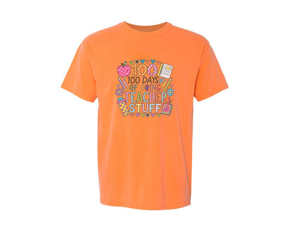 brand:Comfort Colors|color:Melon|100 Days Of School 57 Graphic T-Shirt