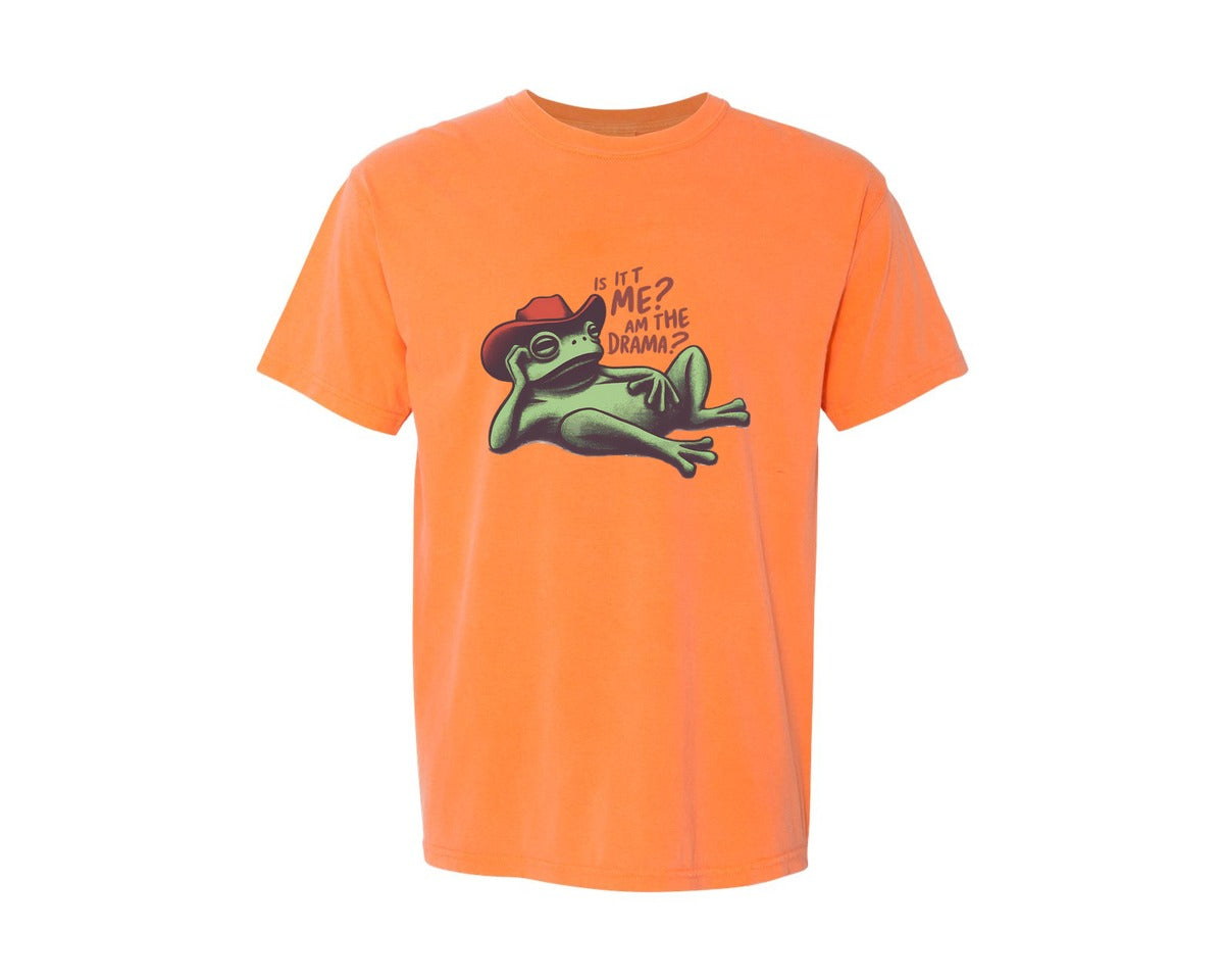 brand:Comfort Colors|color:Melon|Drama Frog Funny Cowboy Aesthetic Graphic T-Shirt