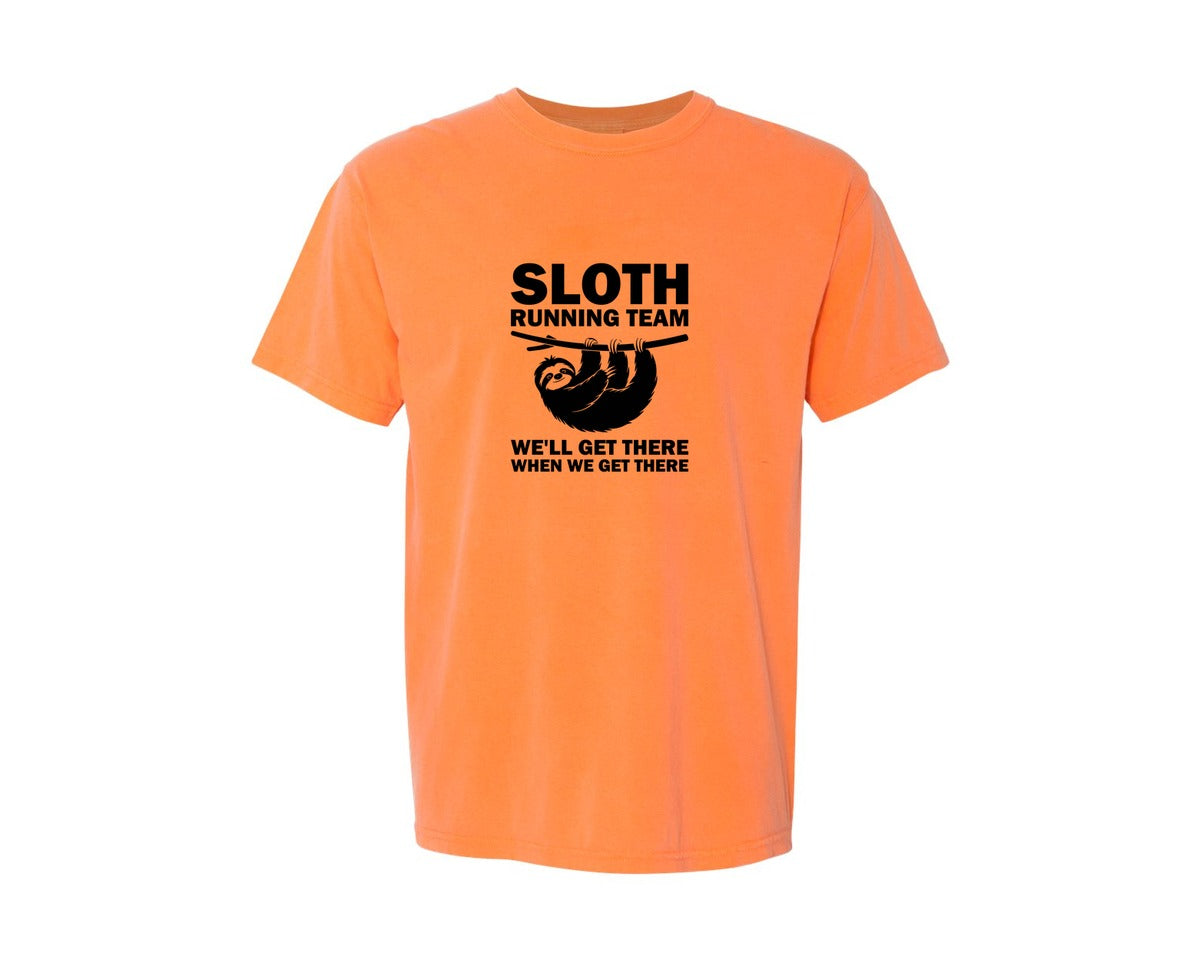 brand:Comfort Colors|color:Melon|Sloth Running Team T Shirt 2 Graphic T-Shirt