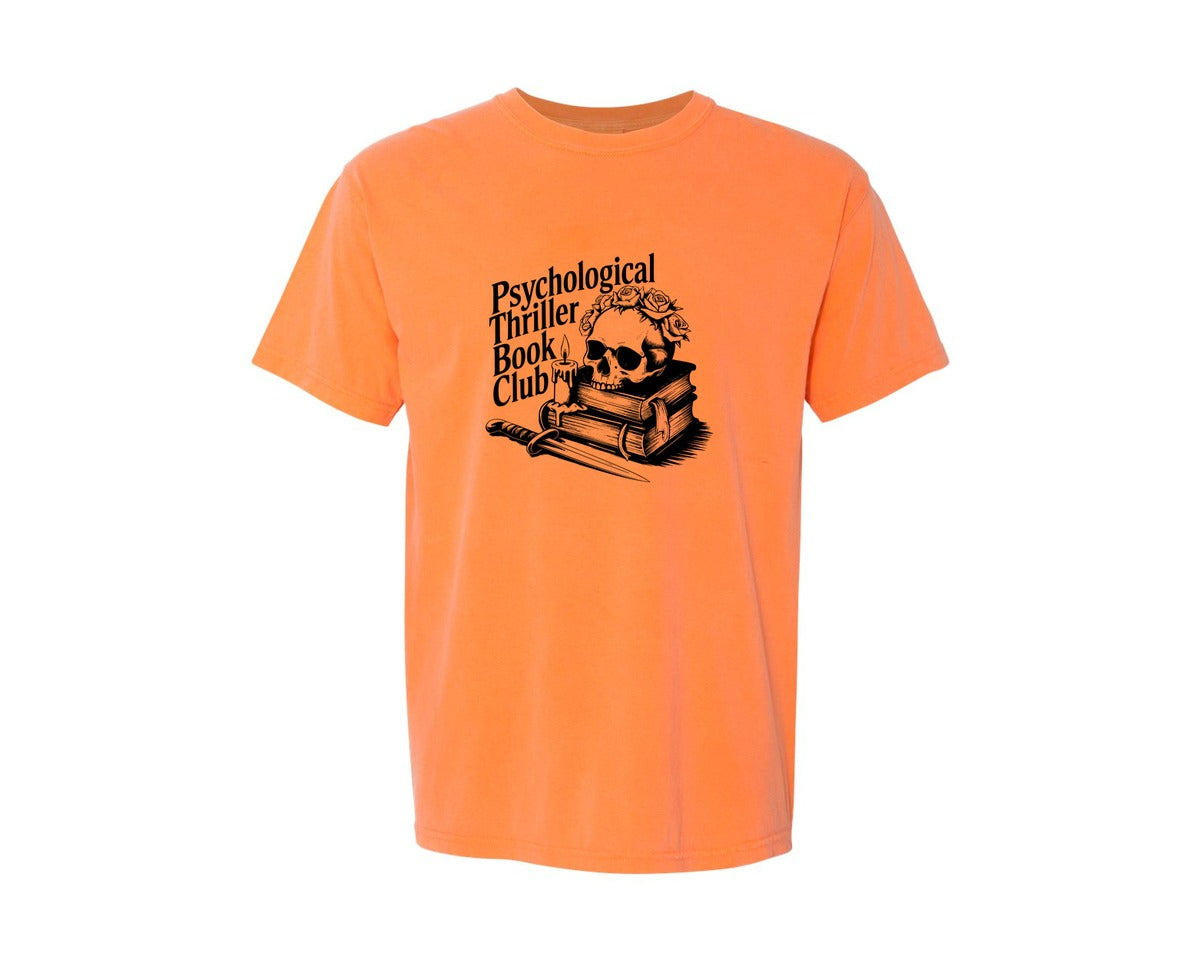 brand:Comfort Colors|color:Melon|Psychological Thriller Book Club T S Graphic T-Shirt
