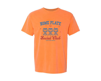 brand:Comfort Colors|color:Melon|Vintage Baseball Home Plate Social Club Graphic T-Shirt