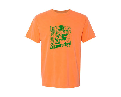 brand:Comfort Colors|color:Melon|Lets Get Shamrocked Design 7 Graphic T-Shirt