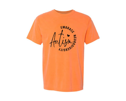 brand:Comfort Colors|color:Melon|Embrace Neurodiversity Autism Graphic T-Shirt