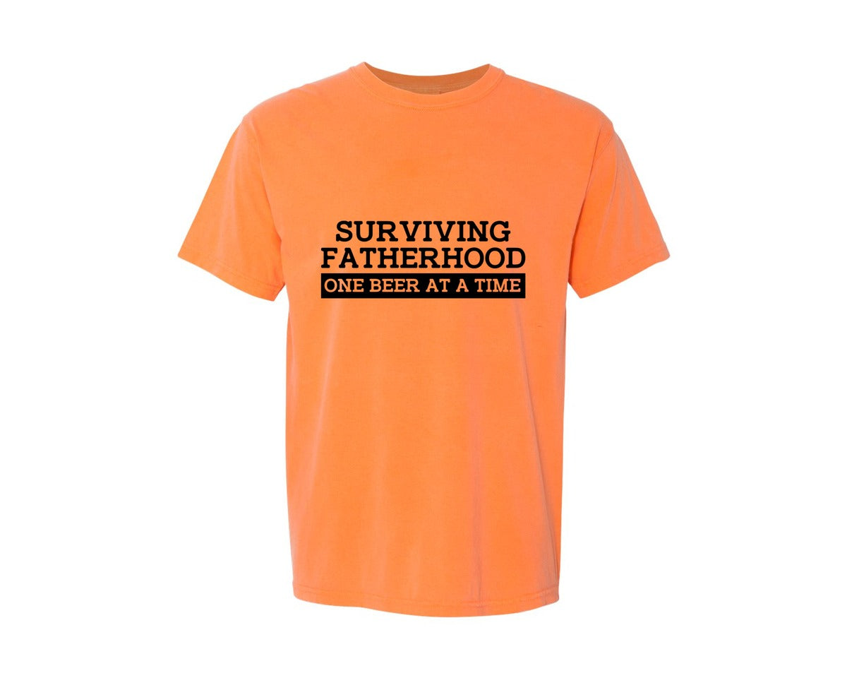 brand:Comfort Colors|color:Melon|Surviving Fatherhood Mens T Shirt Graphic T-Shirt