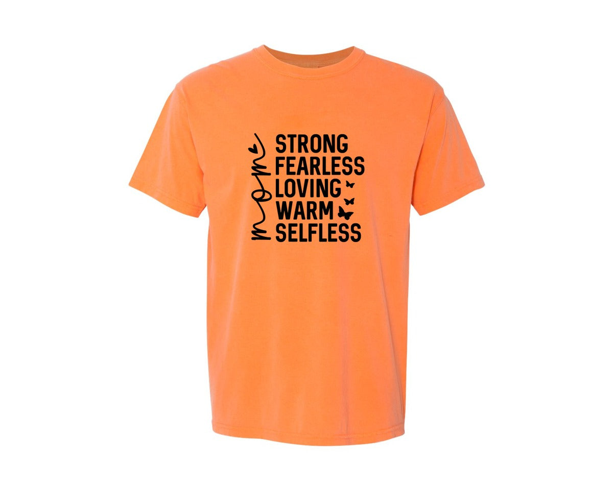 brand:Comfort Colors|color:Melon|Strong Fearless Loving Warm Selfless Graphic T-Shirt
