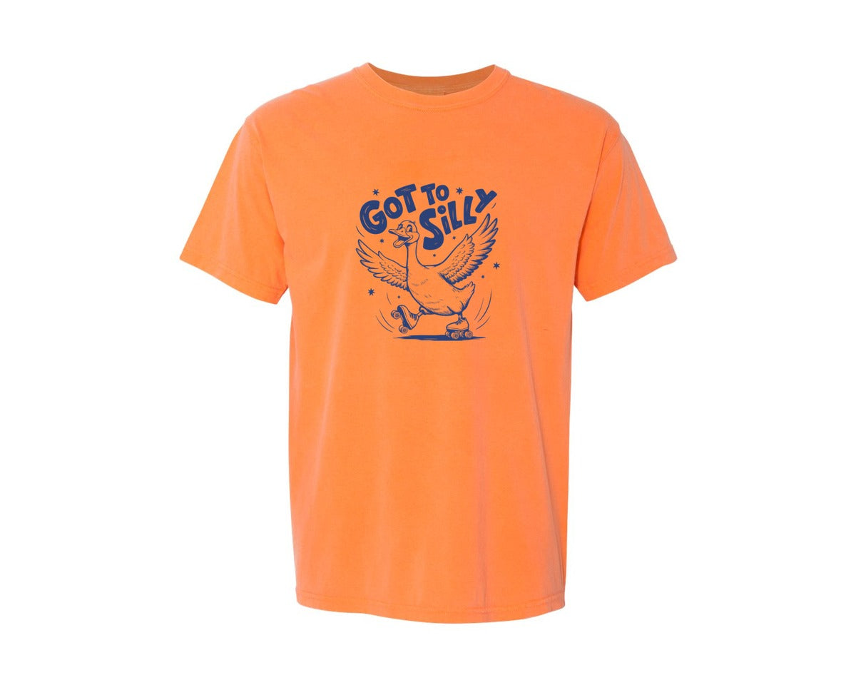 brand:Comfort Colors|color:Melon|Funny Goose Got Too Silly Design Graphic T-Shirt