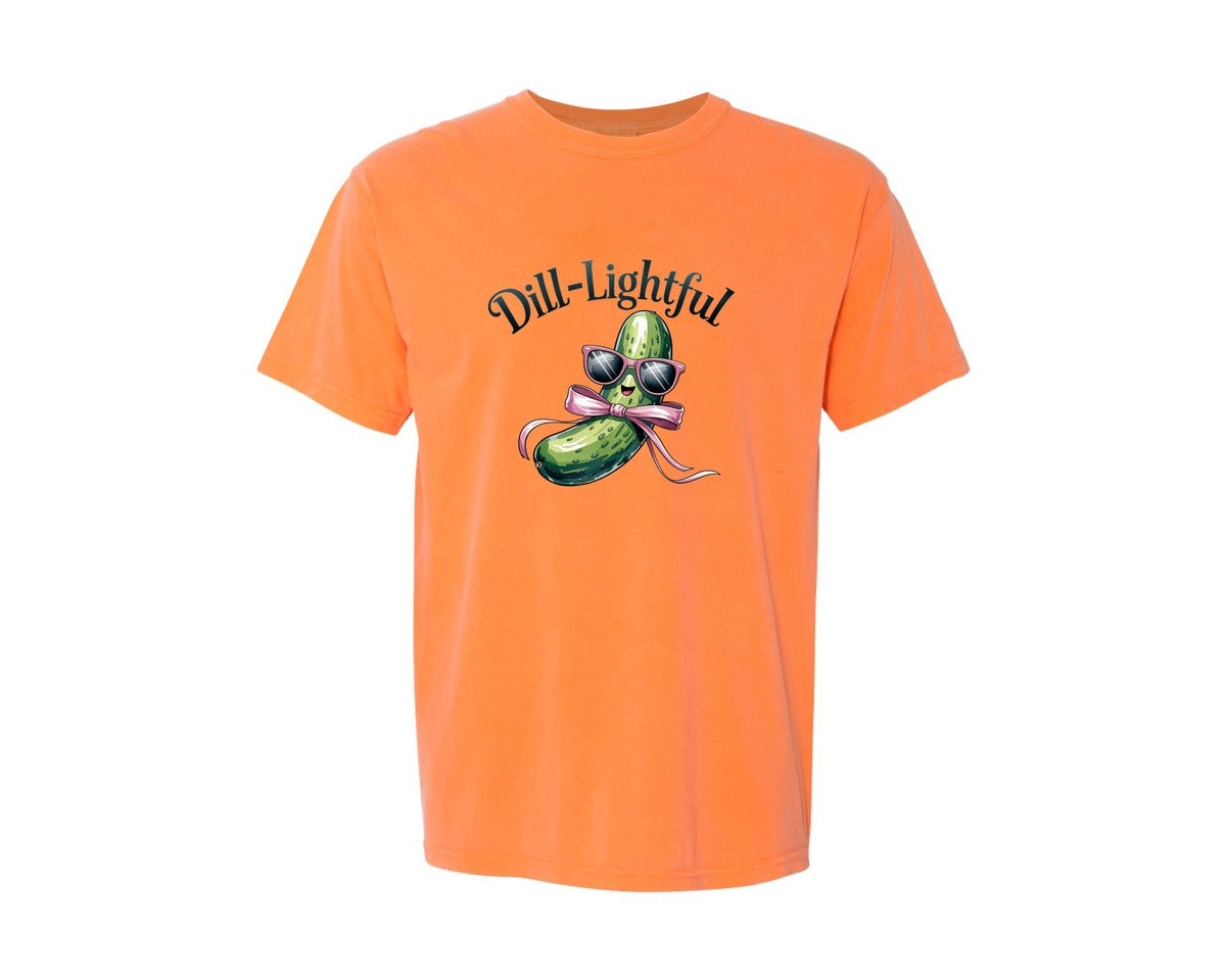 brand:Comfort Colors|color:Melon|Dill Lightful Funny Pickle 2 Graphic T-Shirt