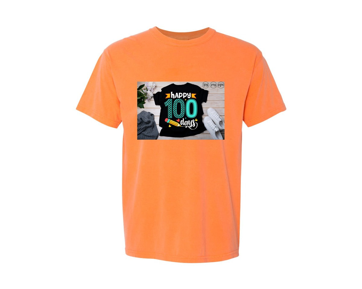 brand:Comfort Colors|color:Melon|100 Days Of School Shirt 10 Graphic T-Shirt