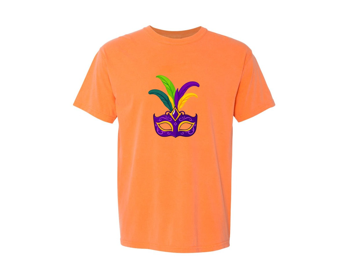 brand:Comfort Colors|color:Melon|Mardi Gras Mask T Shirt Design 4 Graphic T-Shirt