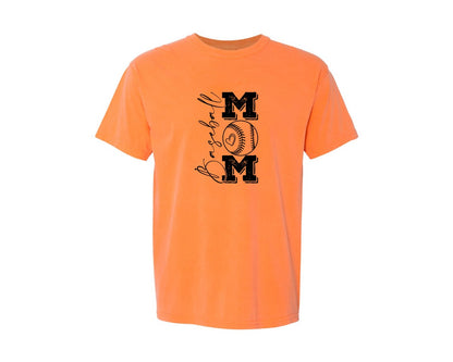 brand:Comfort Colors|color:Melon|Baseball Mama 16 Graphic T-Shirt