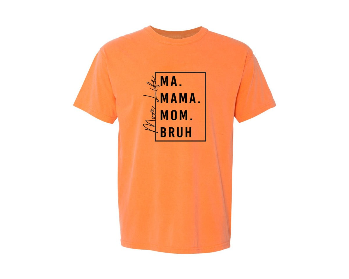 brand:Comfort Colors|color:Melon|Mama Mommy Mom Bruh Funny Mom 12 Graphic T-Shirt