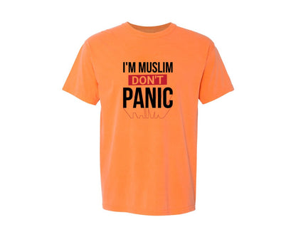 brand:Comfort Colors|color:Melon|Im Muslim Dont Panic Muslim Quote Is Graphic T-Shirt