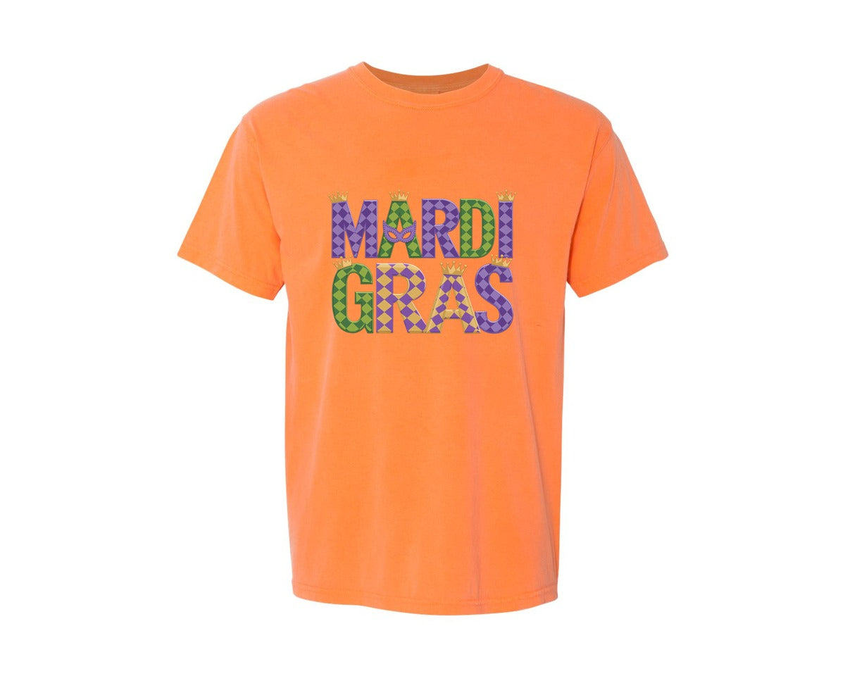 brand:Comfort Colors|color:Melon|Mardi Gras Festive Des Graphic T-Shirt