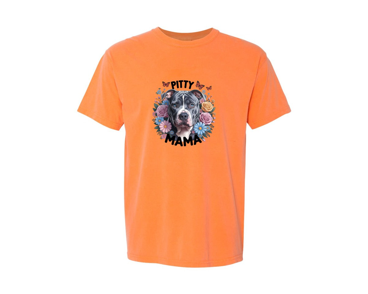 brand:Comfort Colors|color:Melon|Pitty Mama Cute Pitbull Dog 2 Graphic T-Shirt