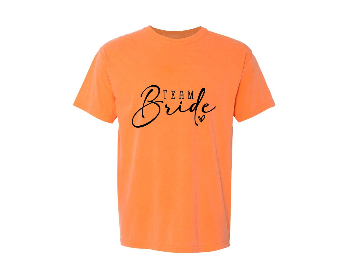 brand:Comfort Colors|color:Melon|Team Bride Bridal Party Graphic T-Shirt