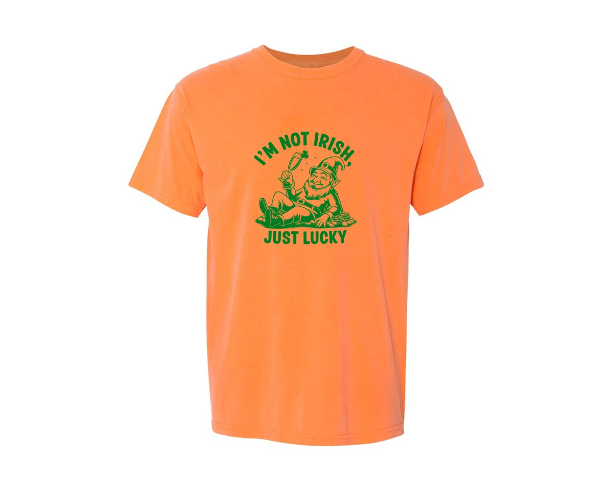 brand:Comfort Colors|color:Melon|Im Not Irish Just Lucky Design Graphic T-Shirt