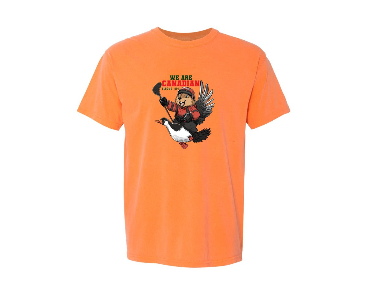 brand:Comfort Colors|color:Melon|We Are Canada Elbows Up Graphic T-Shirt
