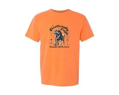 brand:Comfort Colors|color:Melon|Frog Woman With Tears Emotionally Shirt Graphic T-Shirt