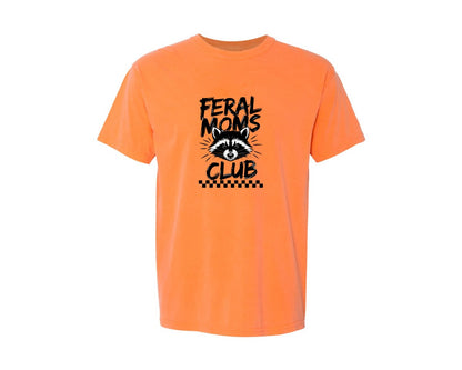 brand:Comfort Colors|color:Melon|Feral Moms Club Mom Life Raccoon Graphic T-Shirt