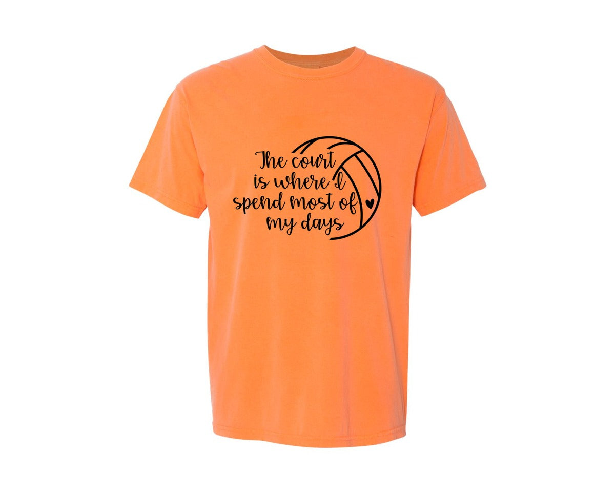 brand:Comfort Colors|color:Melon|Volleyball Mom 24 Graphic T-Shirt