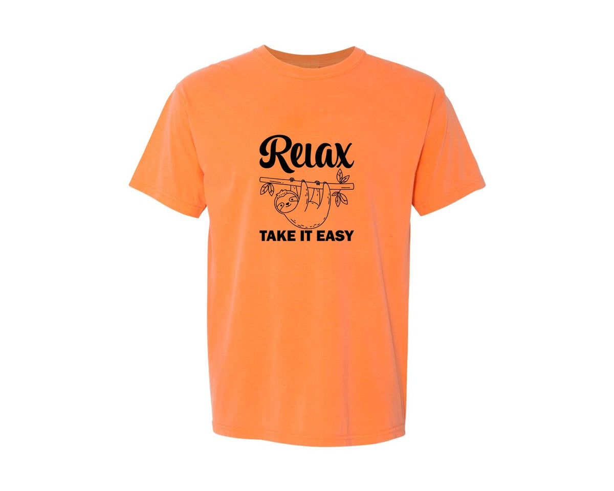 brand:Comfort Colors|color:Melon|Relax Take It Easy T Shirt Graphic T-Shirt