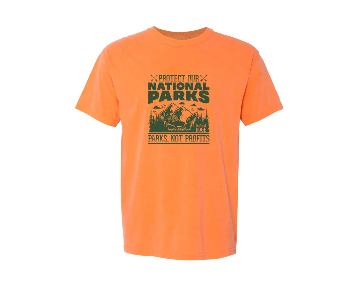 brand:Comfort Colors|color:Melon|Protect Our National Parks Defund Doge 2 Graphic T-Shirt