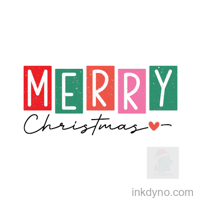 Merry Holiday Block Letter Design Transfer — DTF Transfer