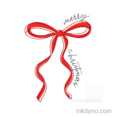 Merry Coquette Bow DTF Transfer – Ready to Press (Christmas)