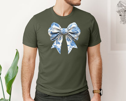 brand:Bella Canvas|color:Military Green|Bow Bow T Shirt Design Graphic T-Shirt