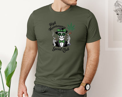 brand:Bella Canvas|color:Military Green|High Maintenance Social Club 4 Graphic T-Shirt