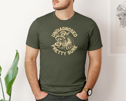 brand:Bella Canvas|color:Military Green|Funny Raccoon Meme T Shirt 2 Graphic T-Shirt
