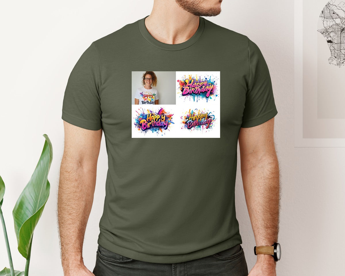 brand:Bella Canvas|color:Military Green|Happy Birthday T Shirt Design 69 Graphic T-Shirt