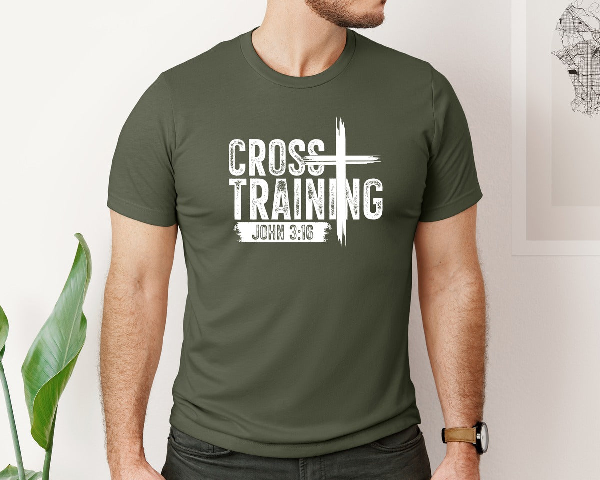 brand:Bella Canvas|color:Military Green|Christian Mens Shirt Jesus 2 Graphic T-Shirt