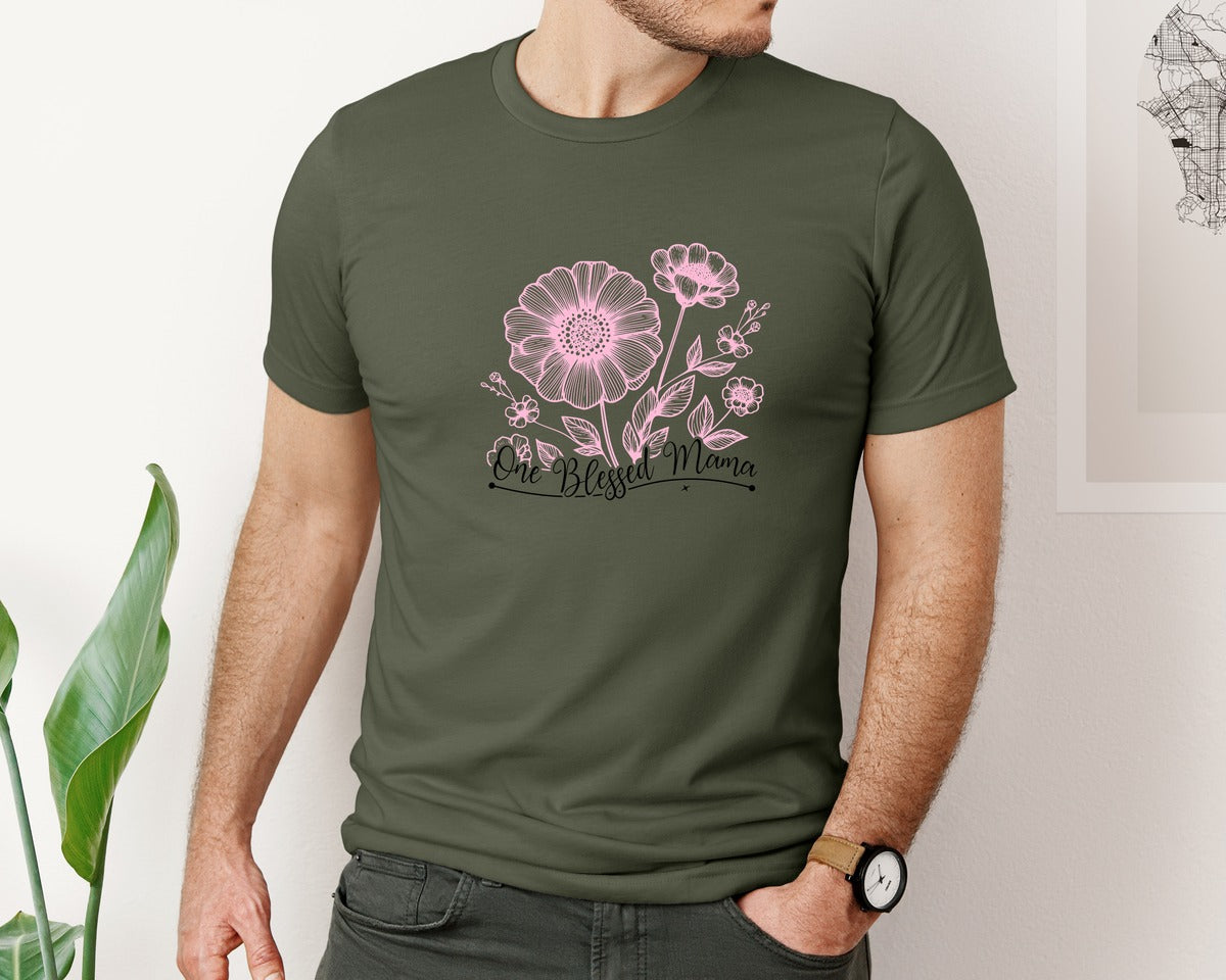 brand:Bella Canvas|color:Military Green|Mothers Day Funny Mom Graphic T-Shirt