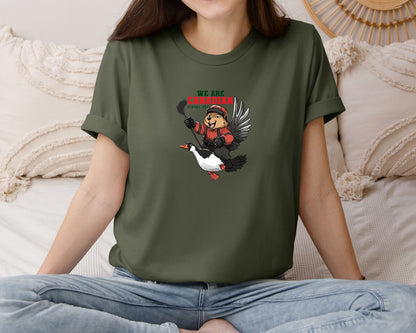 brand:Bella Canvas|color:Military Green|We Are Canada Elbows Up Graphic T-Shirt