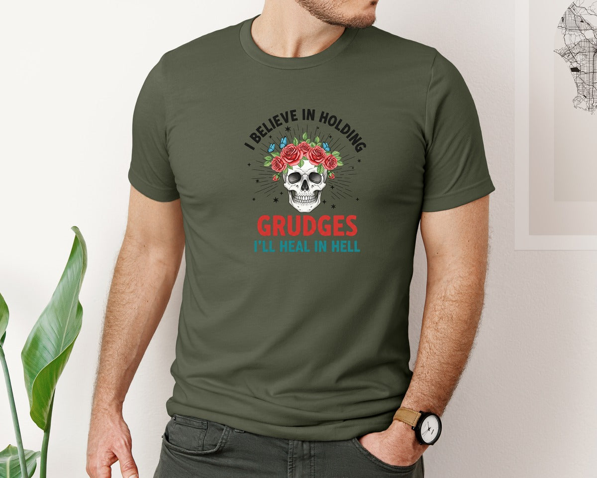 brand:Bella Canvas|color:Military Green|Funny Sarcastic Quotes 33 Graphic T-Shirt